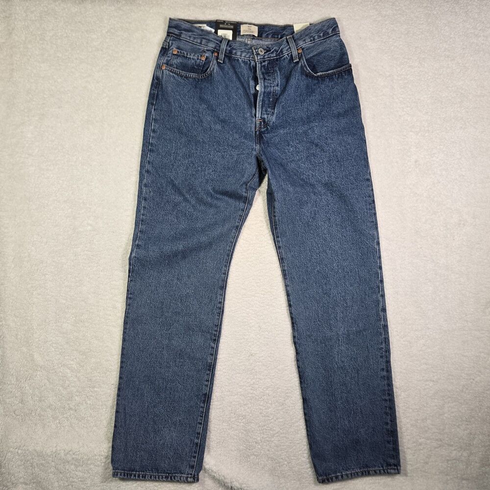 Levis Premium 501 '90s Jeans Womens 29x32 Button Fly Straight Leg Blue Denim